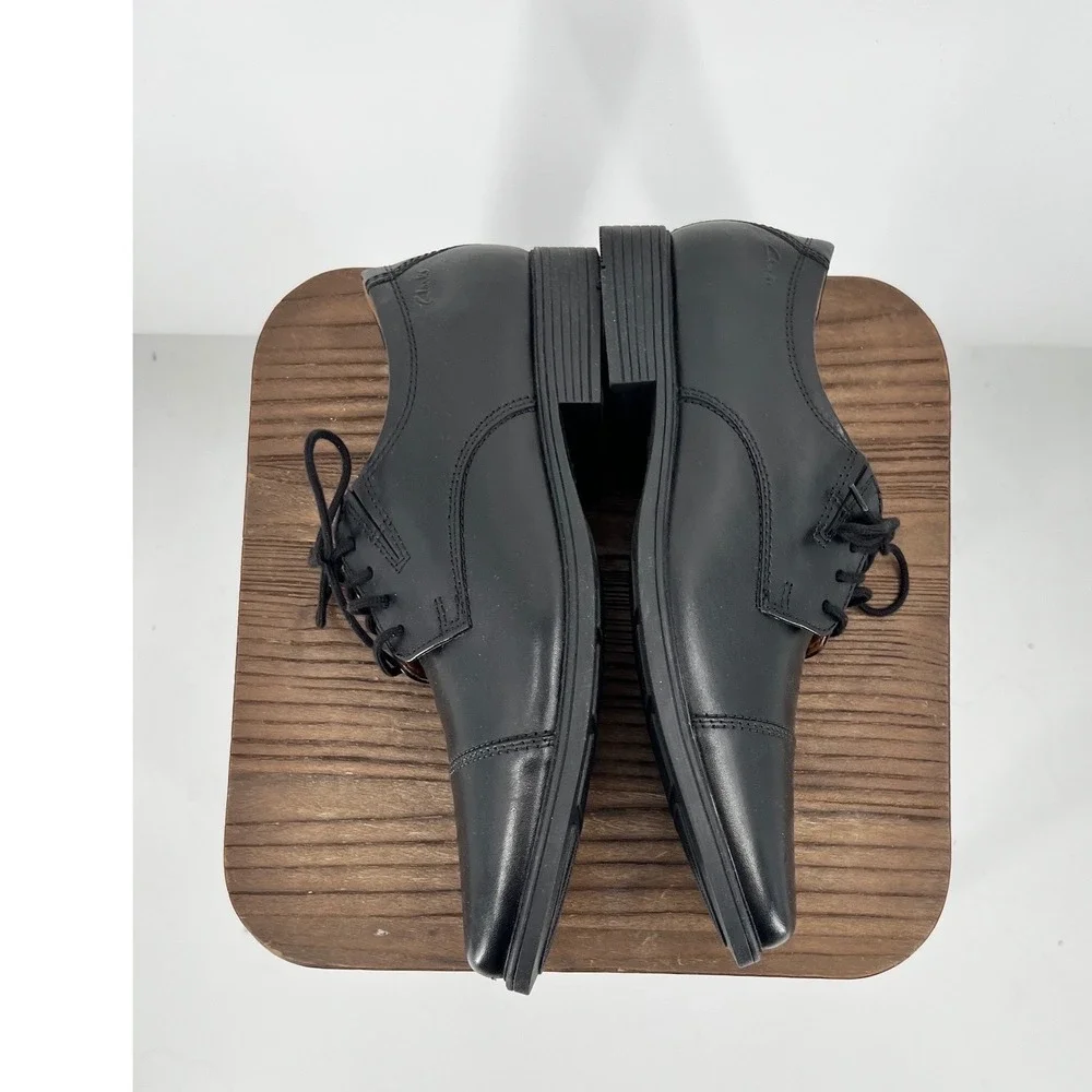 Clarks Tilden Cap Mens Black Leather Oxford Dress Shoes Size 9 M NWT